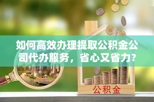龙陵如何高效办理提取公积金公司代办服务，省心又省力？