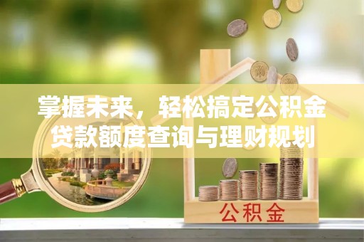 龙陵掌握未来，轻松搞定公积金贷款额度查询与理财规划