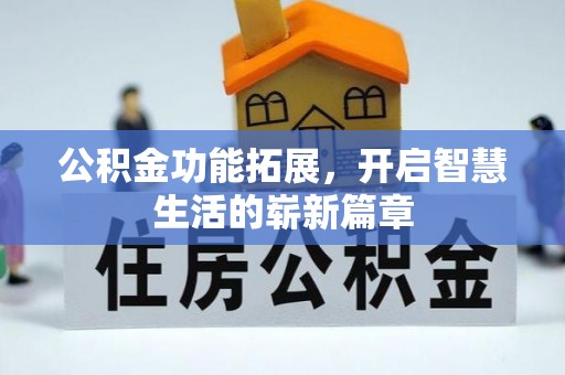 龙陵公积金功能拓展，开启智慧生活的崭新篇章